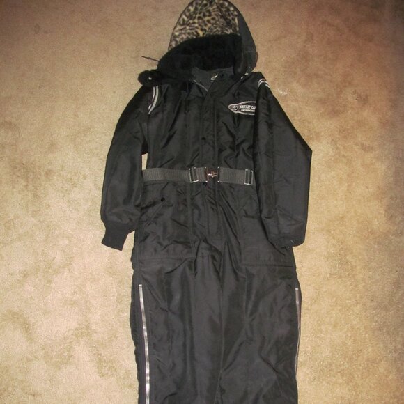 Vintage Arctic Cat Snowmobile Snowmobile Suit Black/Silver/Leopard Womens Size 5 - Picture 1 of 9